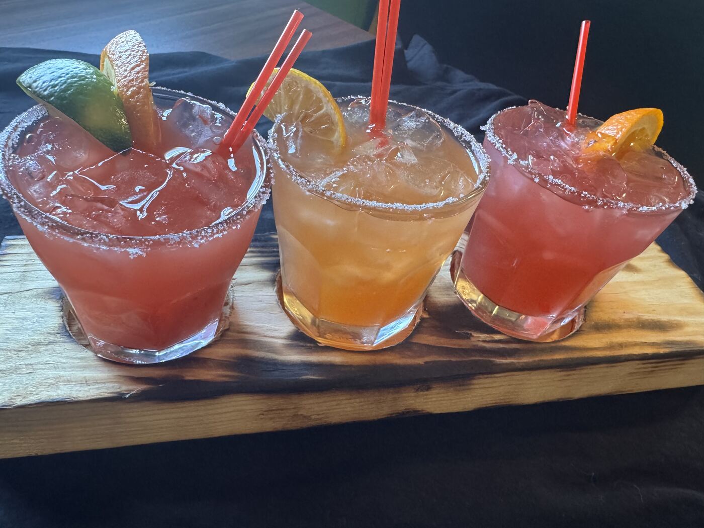 Margarita flight with three flavors
